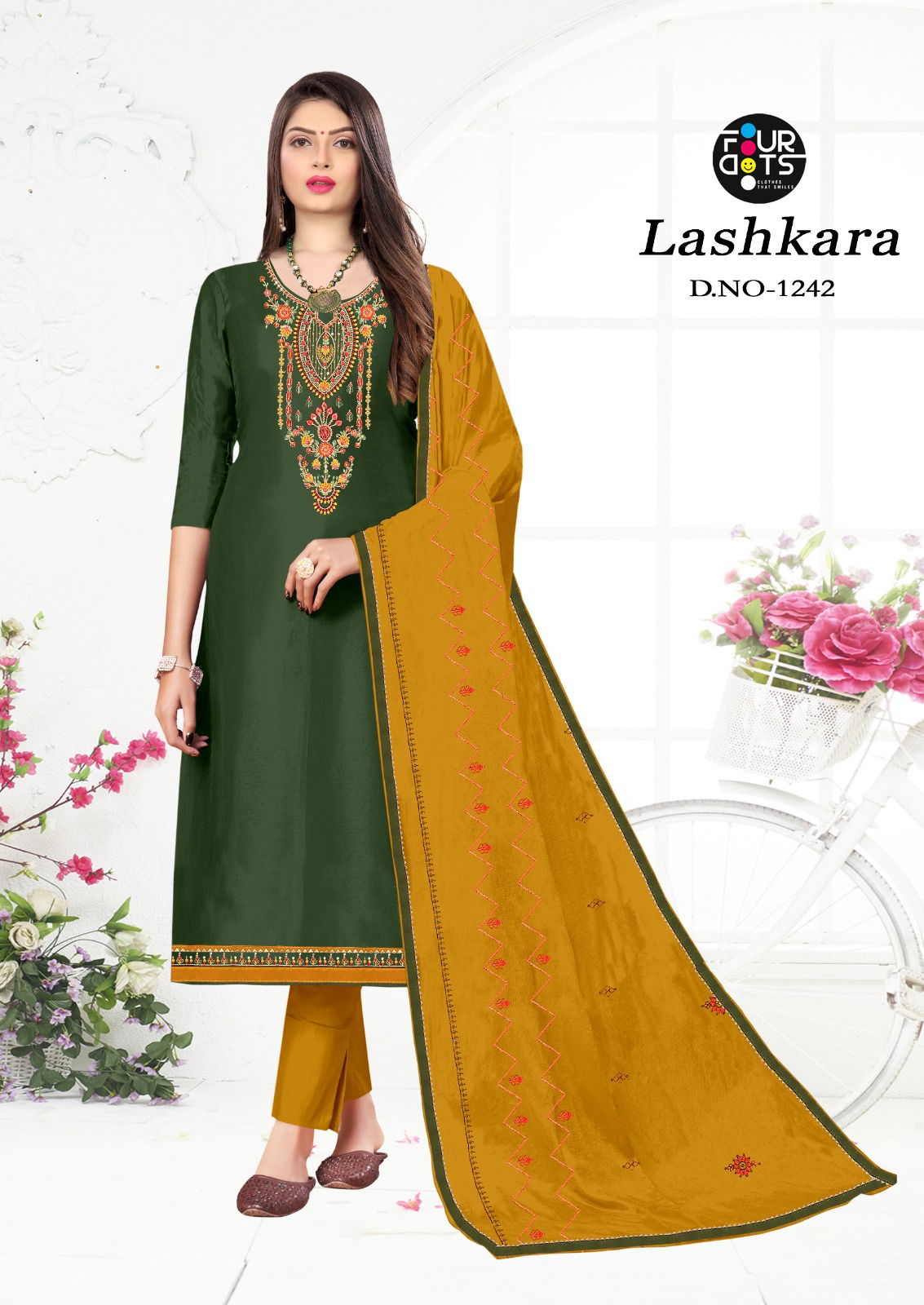 Lashkara By Four Dots Jam Silk Cotton Dress Material Wholesale Market In Surat